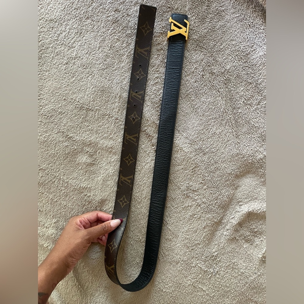 Louis Vuitton Black and Brown REVERSIBLE Monogram Belt